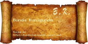 Bunda Kunigunda névjegykártya